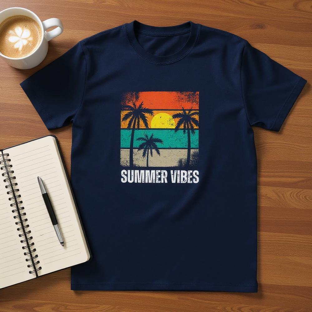 Summer Vibe Men's T-Shirt – Soft Feel, DTG Printing Friendly, Multiple Colors